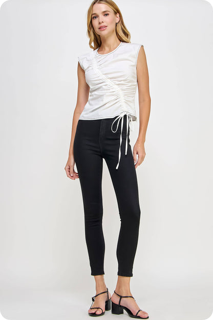 Ruching Detail Sleeveless Top