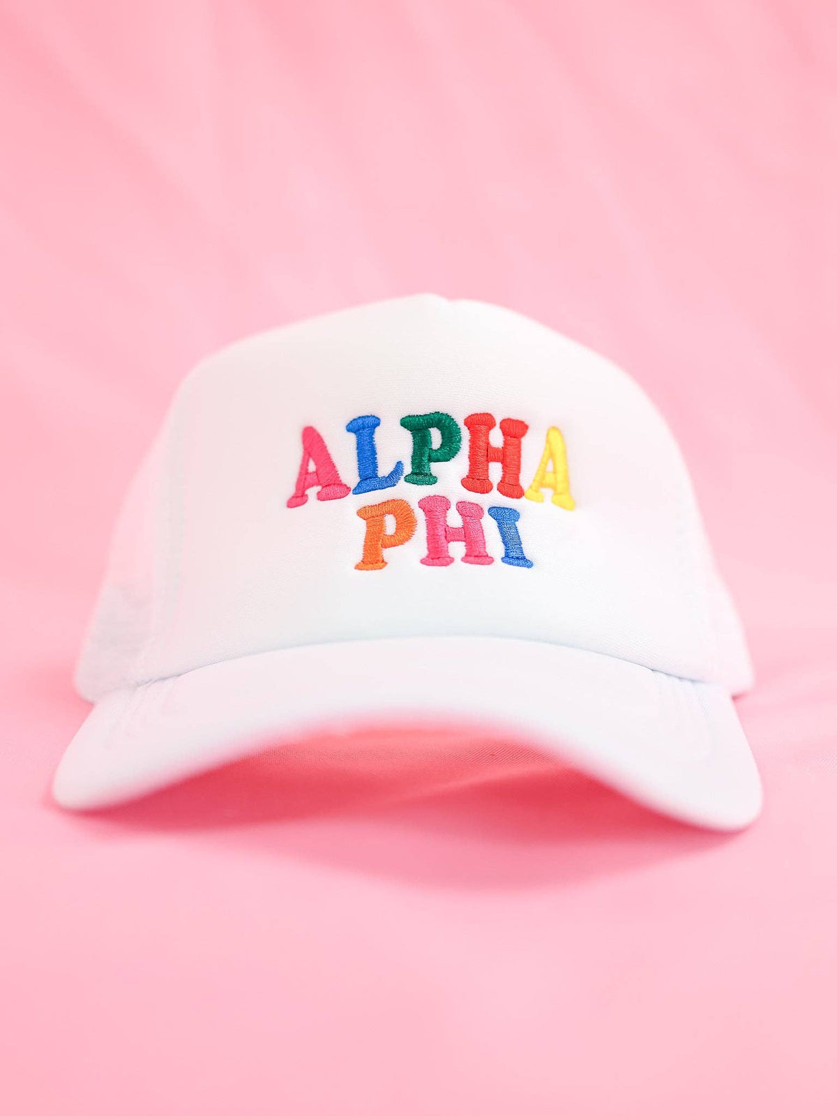 Sorority Fun Times Trucker Hat: ALPHA OMICRON PI