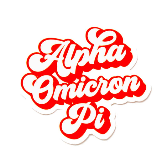 Sorority RETRO Script Decal Sticker: Alpha Omicron Pi