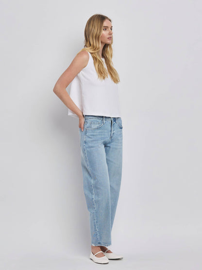 PREORDER: Lovervet by VERVET - HIGH RISE LIGHT WASH BARREL LEG JEANS