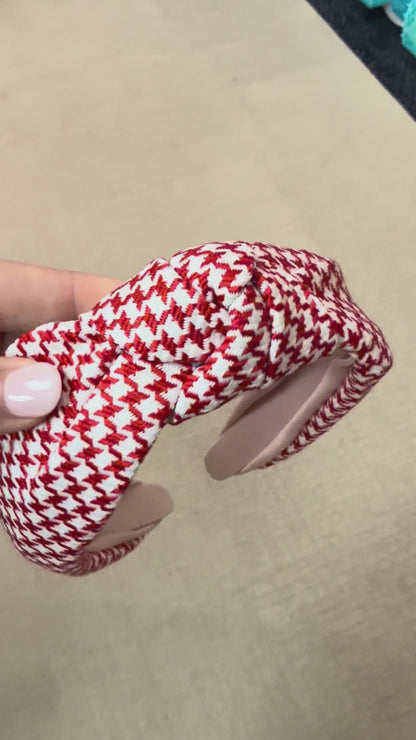 Red white headband