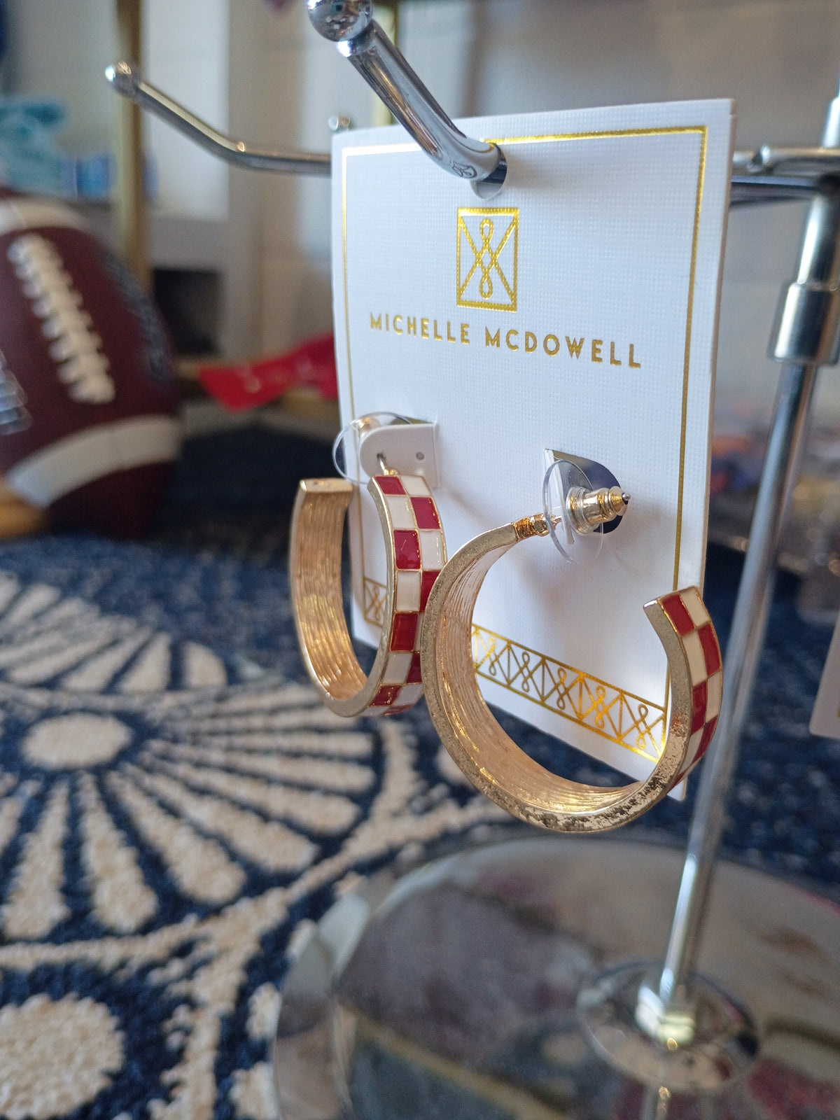 Crimson + White Earrings