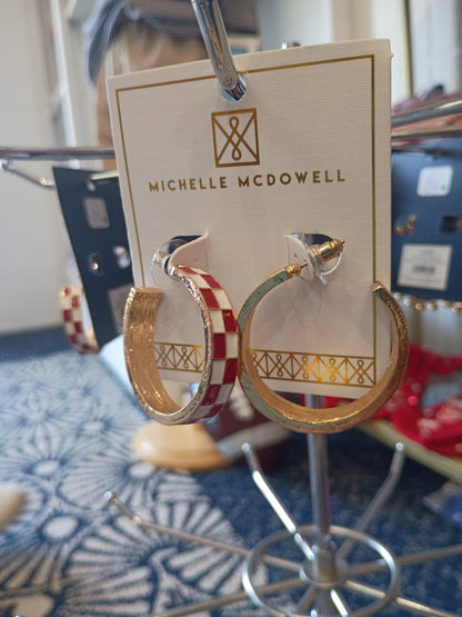 Crimson + White Earrings