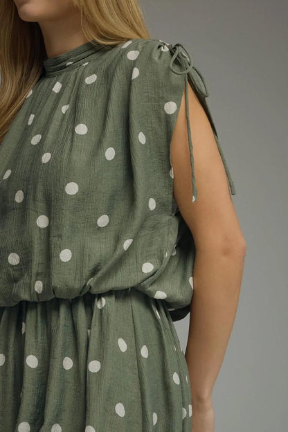 Green Polka Dot Mini Dress