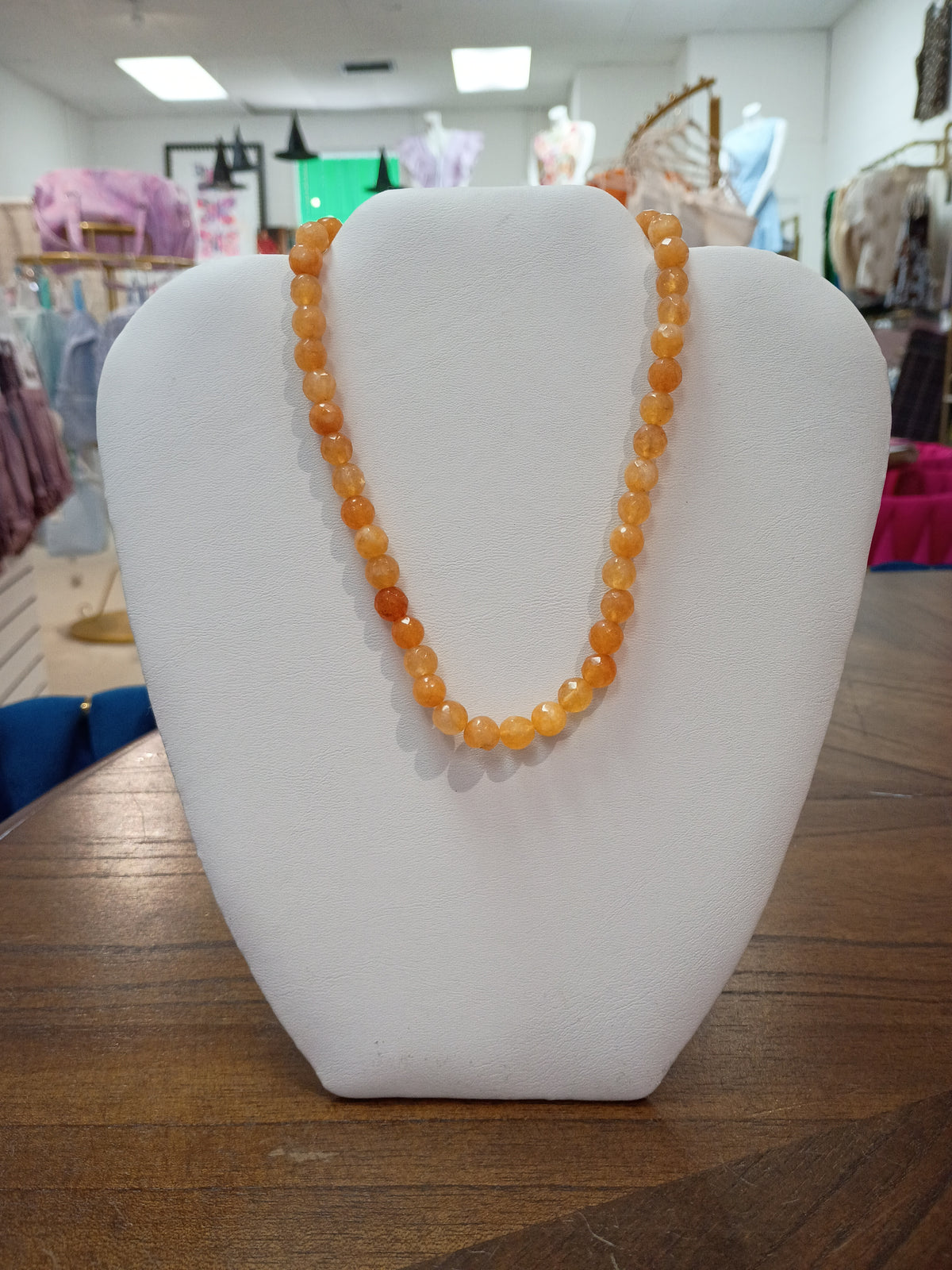 Light Orange Mini Beaded Necklace