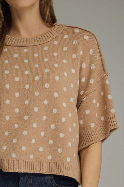 Brown Polka Dot Sweater