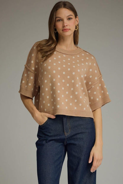 Brown Polka Dot Sweater