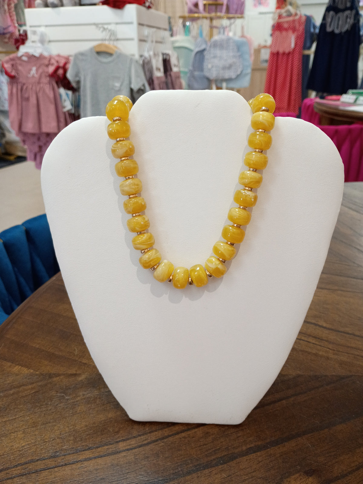 Yellow & Gold Beaded Necklace