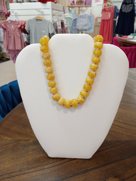 Yellow & Gold Beaded Necklace