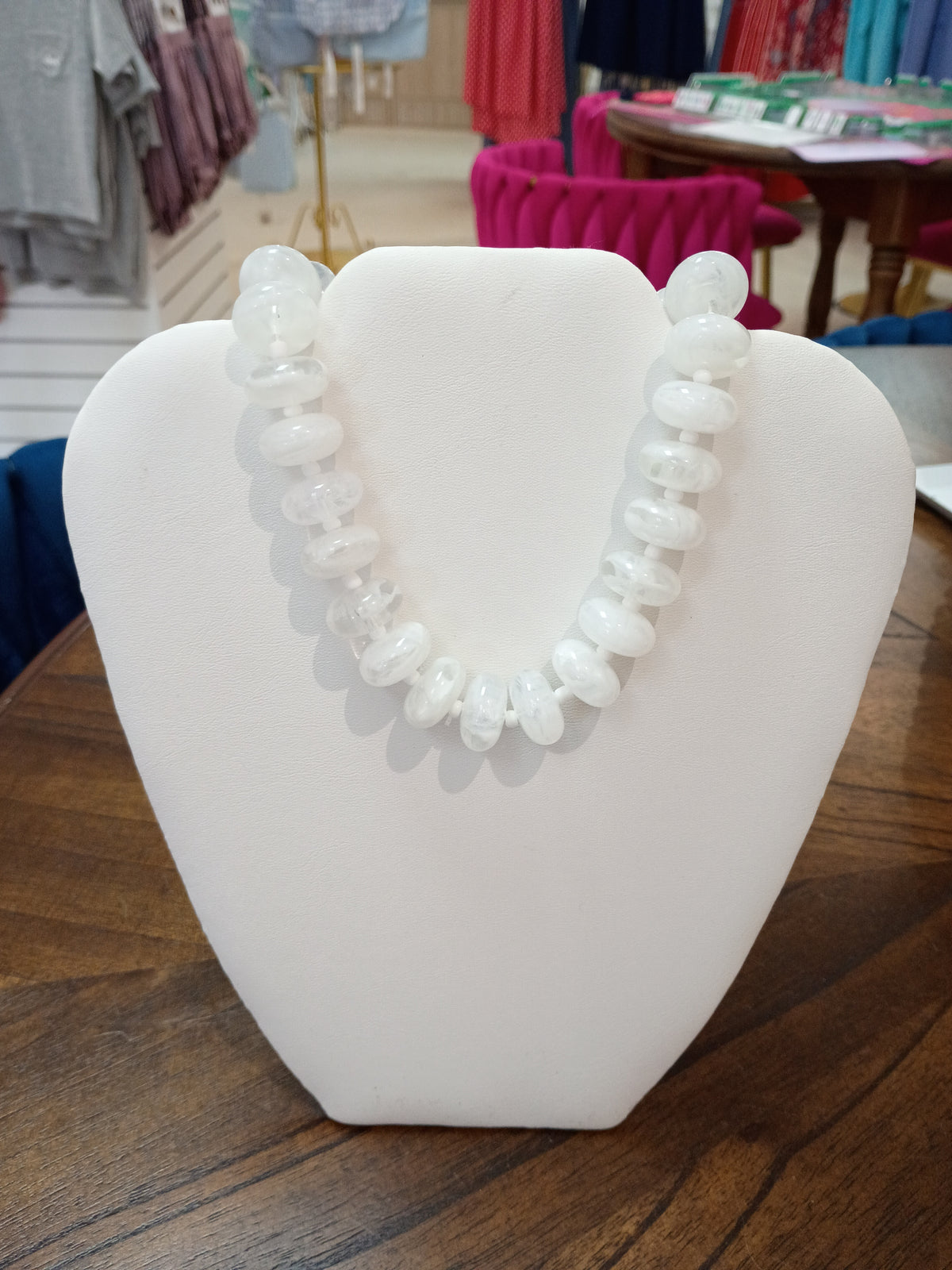 White Beaded Necklace