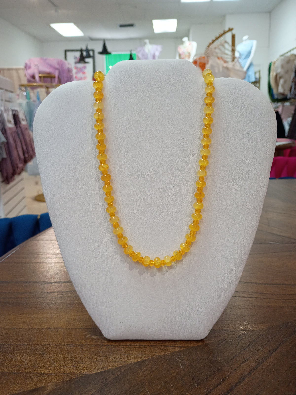 Yellow Mini Beaded Necklace