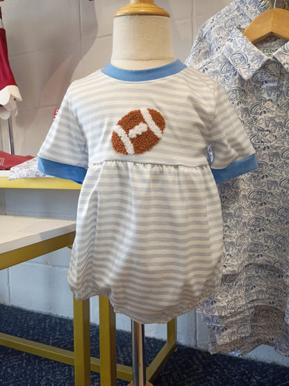 Blue Stripe French Knot Football Bubble
