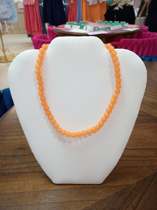 Orange Mini Beaded Necklace