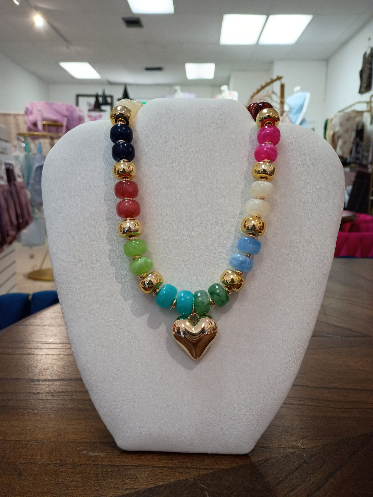 Multicolor & Gold Beaded Necklace