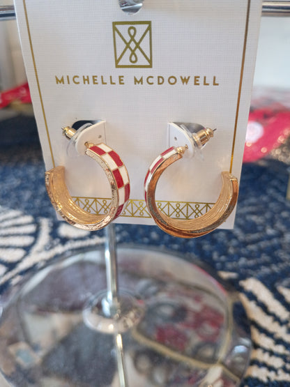 Crimson + White Earrings